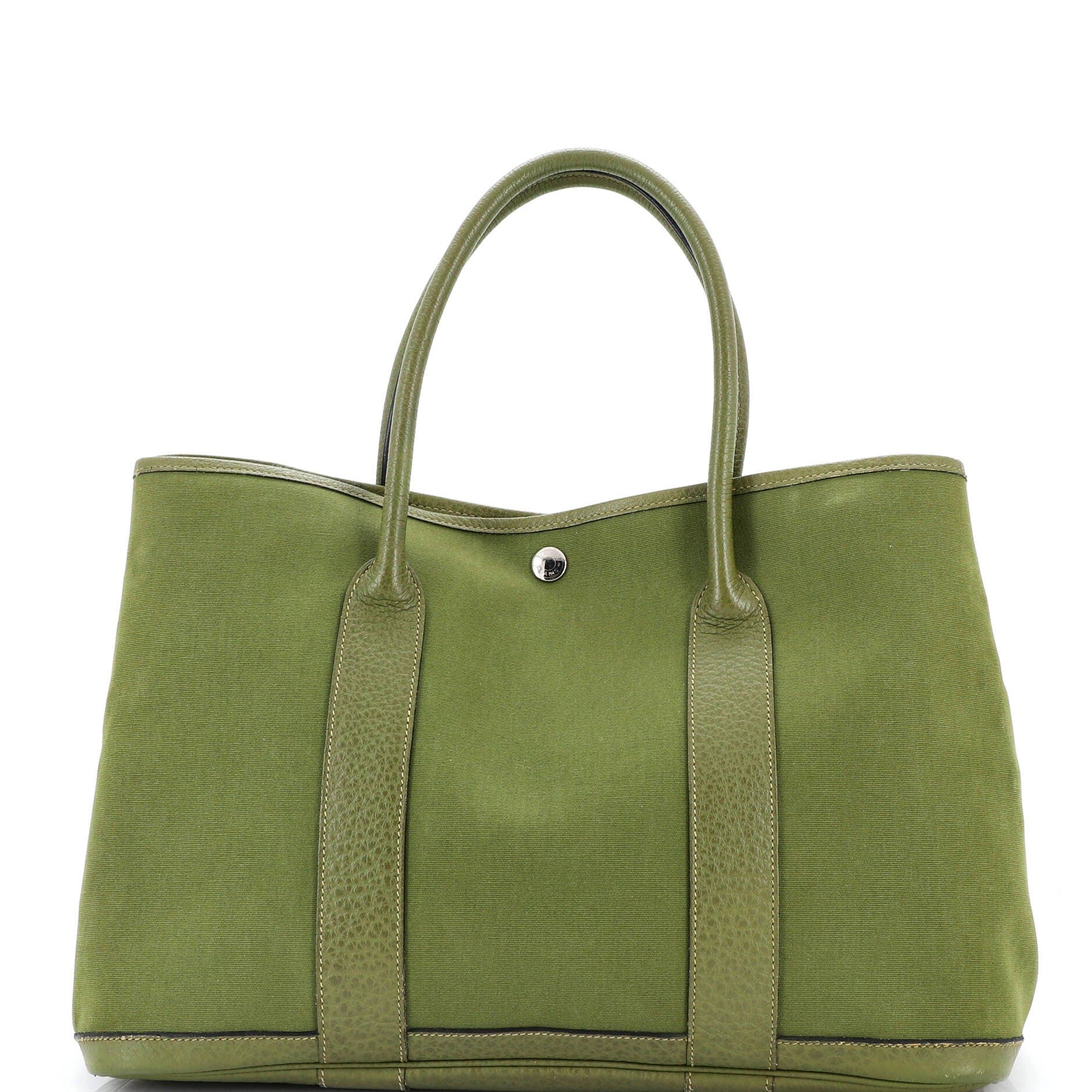 Pre-Owned Hermes Garden Party Tote Toile and Leather 36, Main, color, 