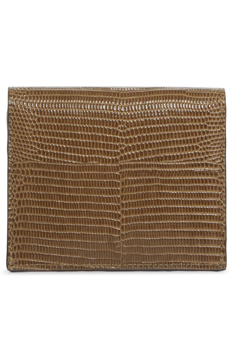 TOTEME T-Lock Lizard Embossed Leather Card Holder, Alternate, color, Dark Olive