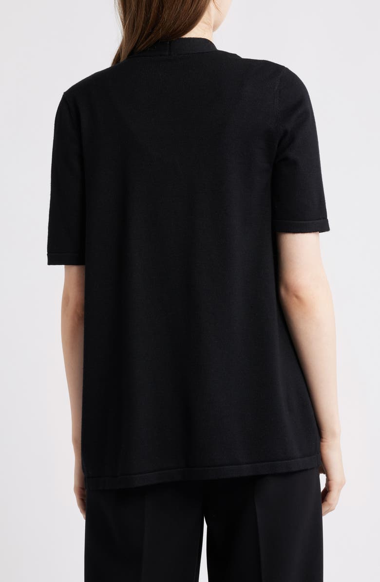 AK ANNE KLEIN Newport Open Cardigan, Alternate, color, Anne Black