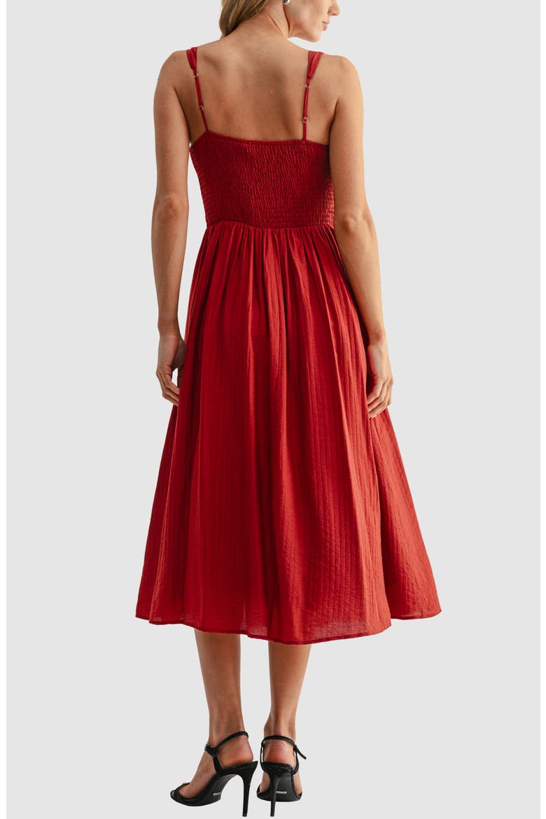 Textured Midi Dress, Alternate, color, DEEP RED