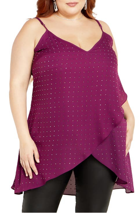 Stud High/Low Camisole (Plus)