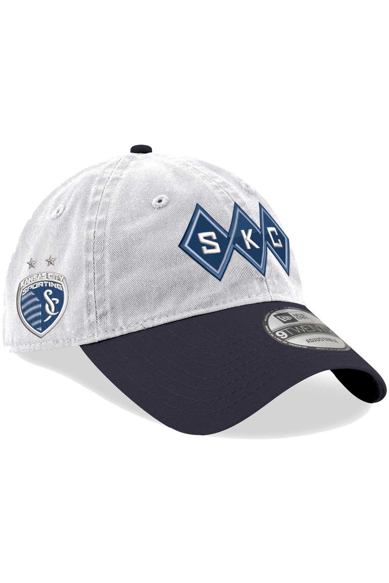 Men's New Era White Sporting Kansas City Jersey Hook 9TWENTY Adjustable Hat, Main, color, White