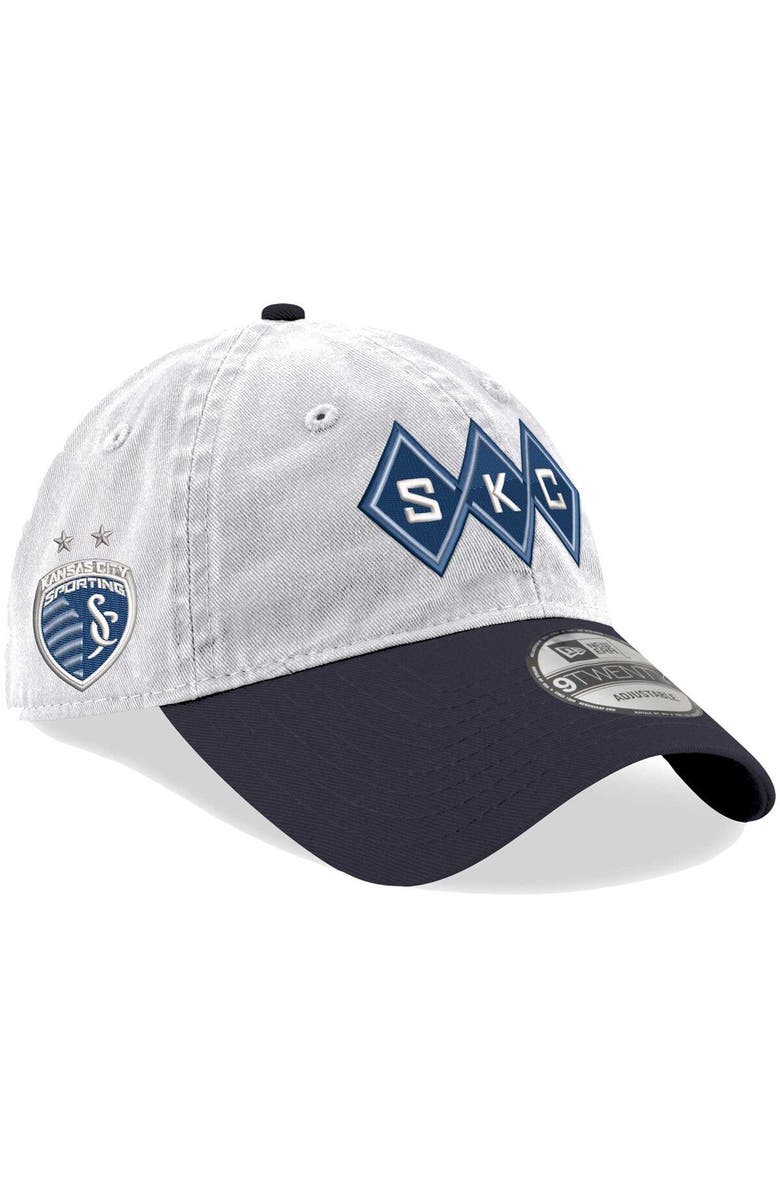 New Era Men's New Era White Sporting Kansas City Jersey Hook 9TWENTY Adjustable Hat, Main, color,