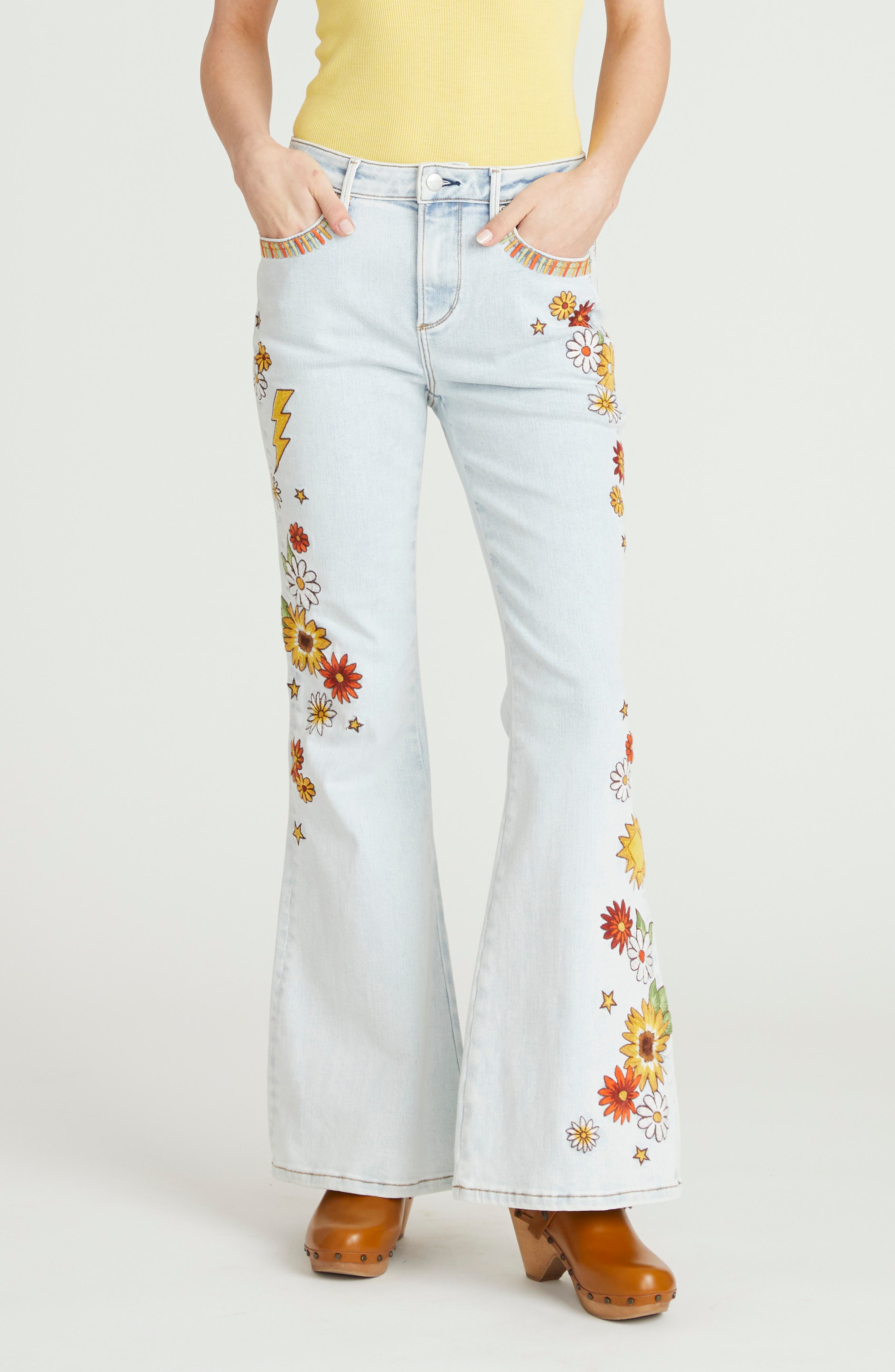 Farrah Embroidered Flare Jeans