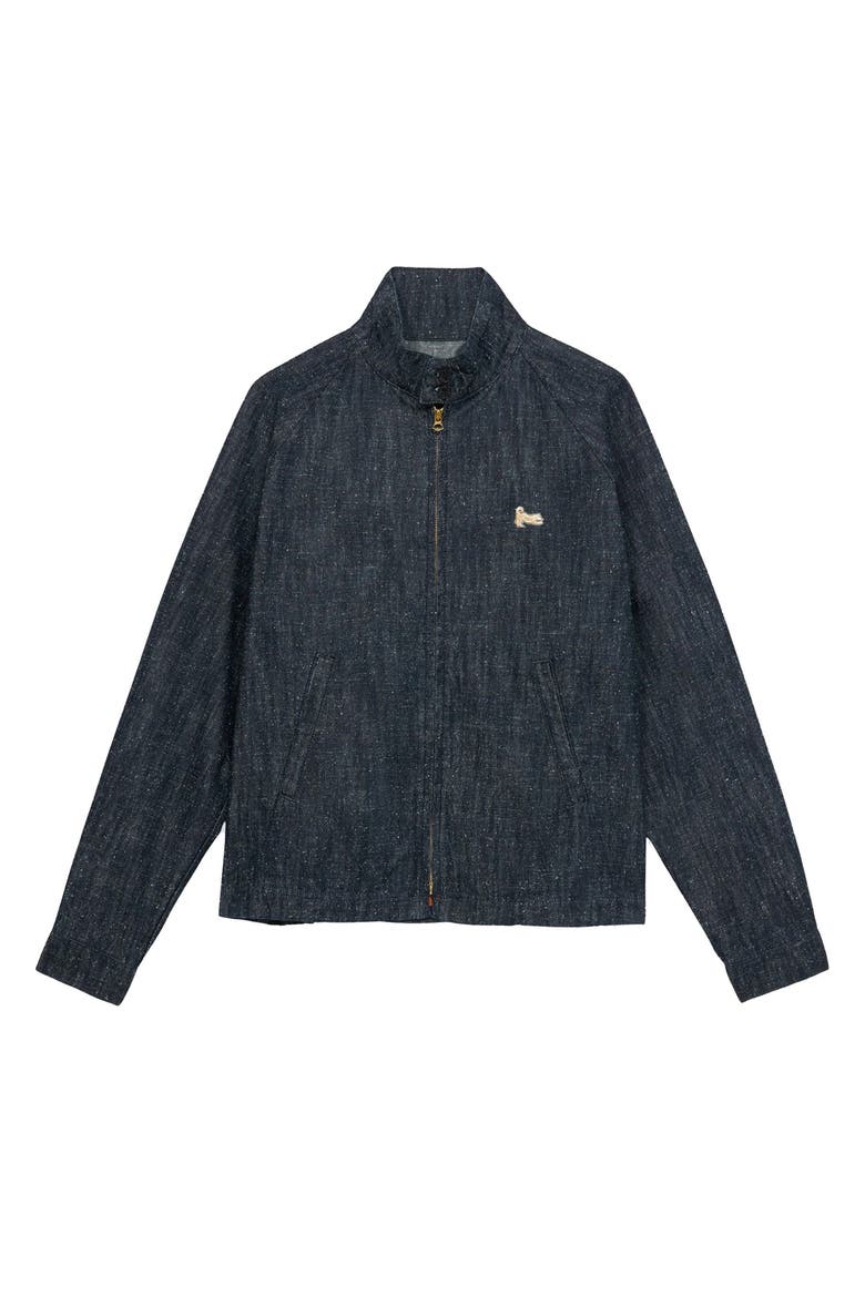 Carol Indigo Rinse Denim Zip-Up Jacket, Main, color, BLUE