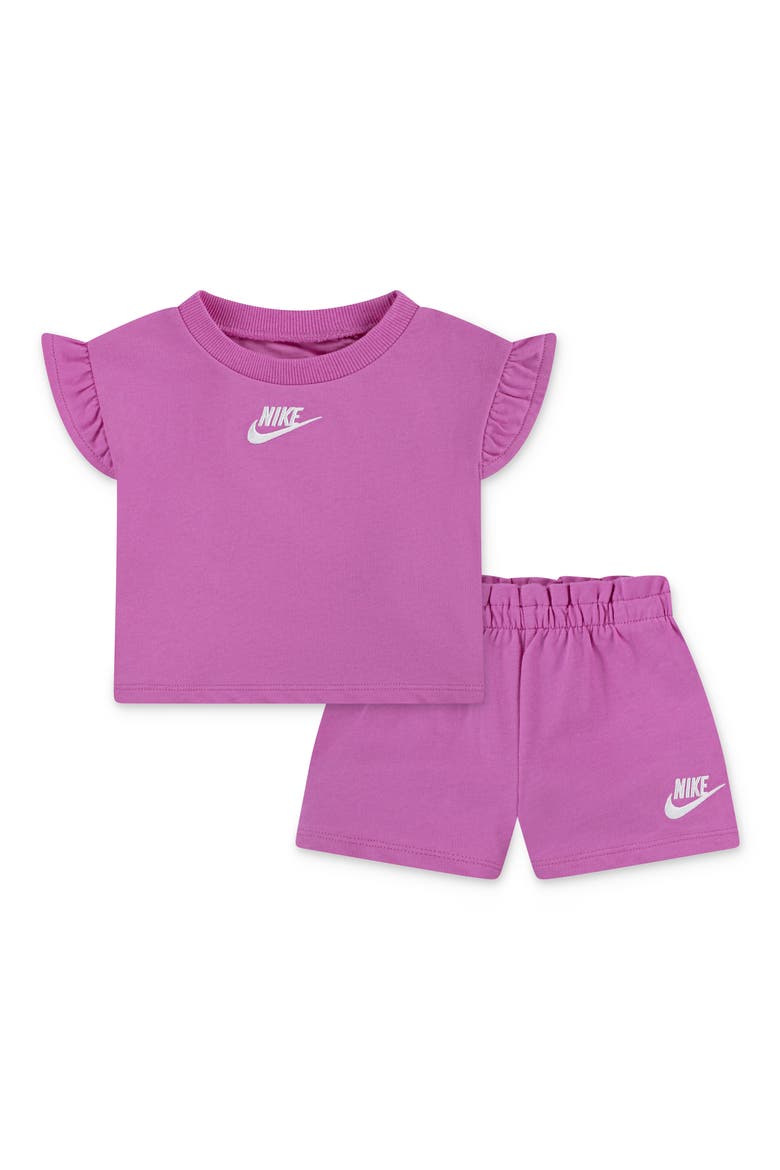 French Terry T-Shirt and Shorts Set, Main, color, PLAYFUL PINK