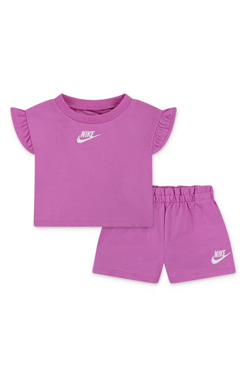 Nike Embroidered-logo Shorts Set In Purple
