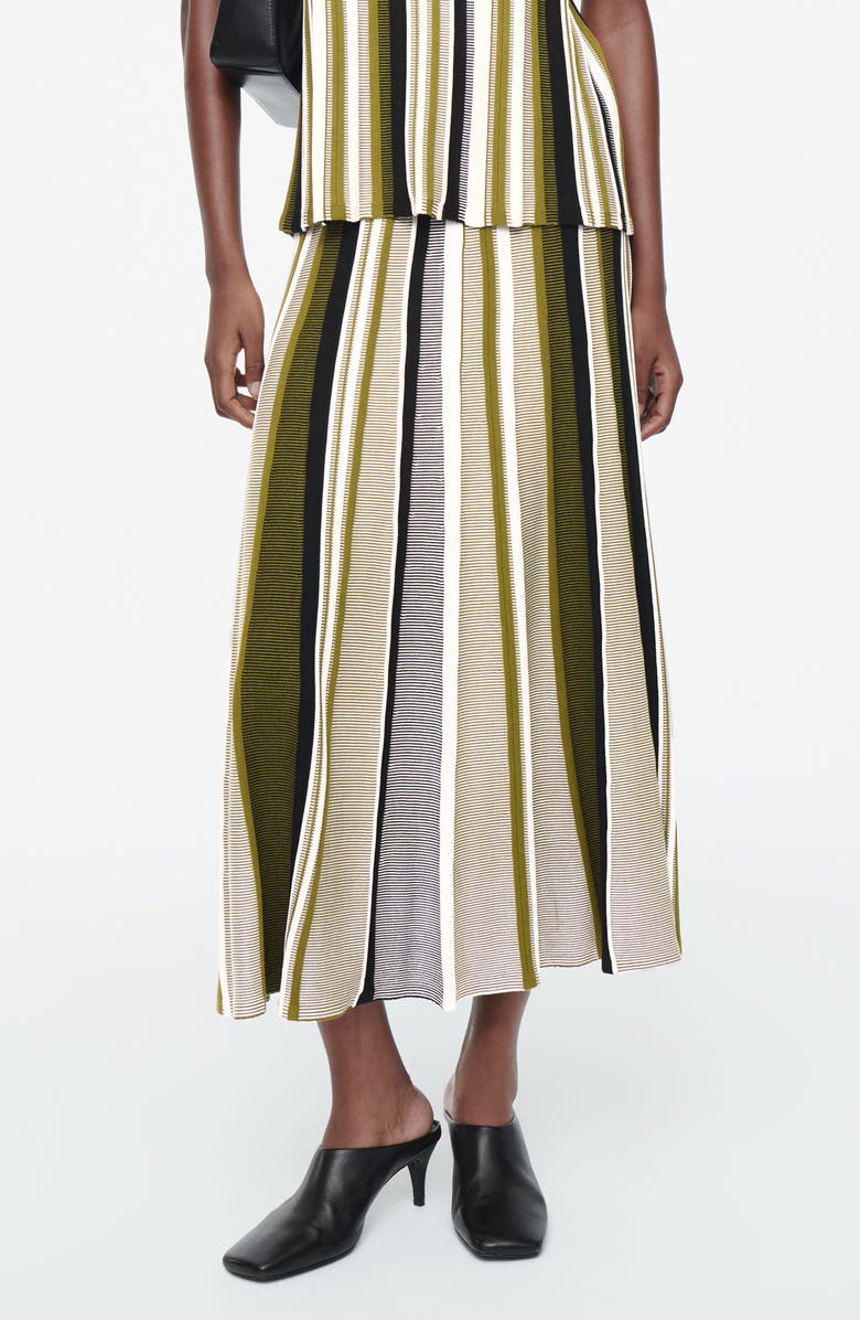 COS Stripe Knit Flare Maxi Sweater Skirt, Main, color,