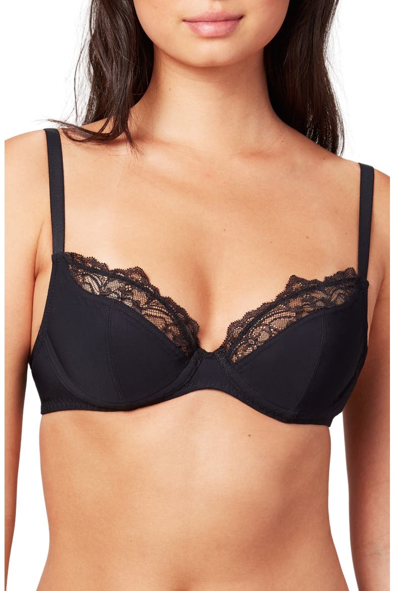 Crosby Micro Plunge Bra, Main, color, ONYX