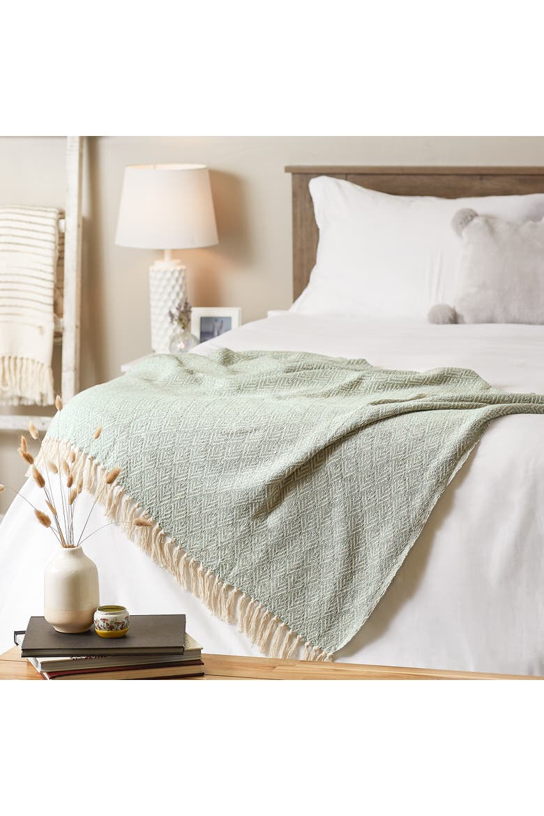 Jadeite Diamond Throw Blanket, Alternate, color, Jadeite