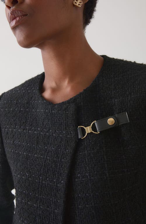 Lk Bennett Arden Tweed Jacket In Black