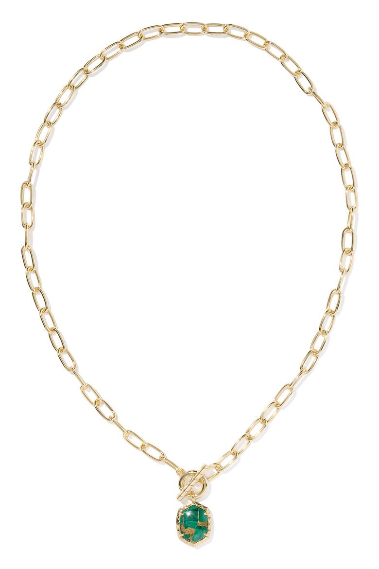 Daphne Toggle Necklace, Alternate, color, GOLD/ BRONZE/ GREEN MALACHITE