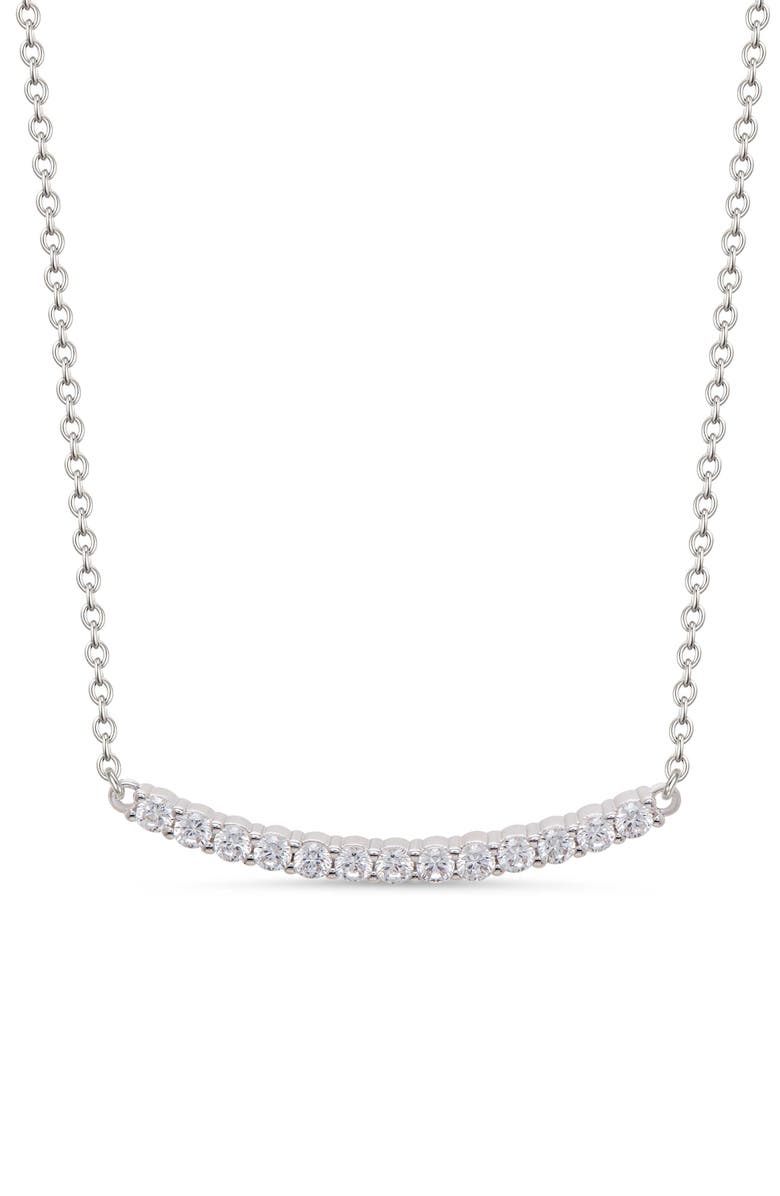 Lily Nily Kids' Cubic Zirconia Bar Pendant Necklace, Main, color, White