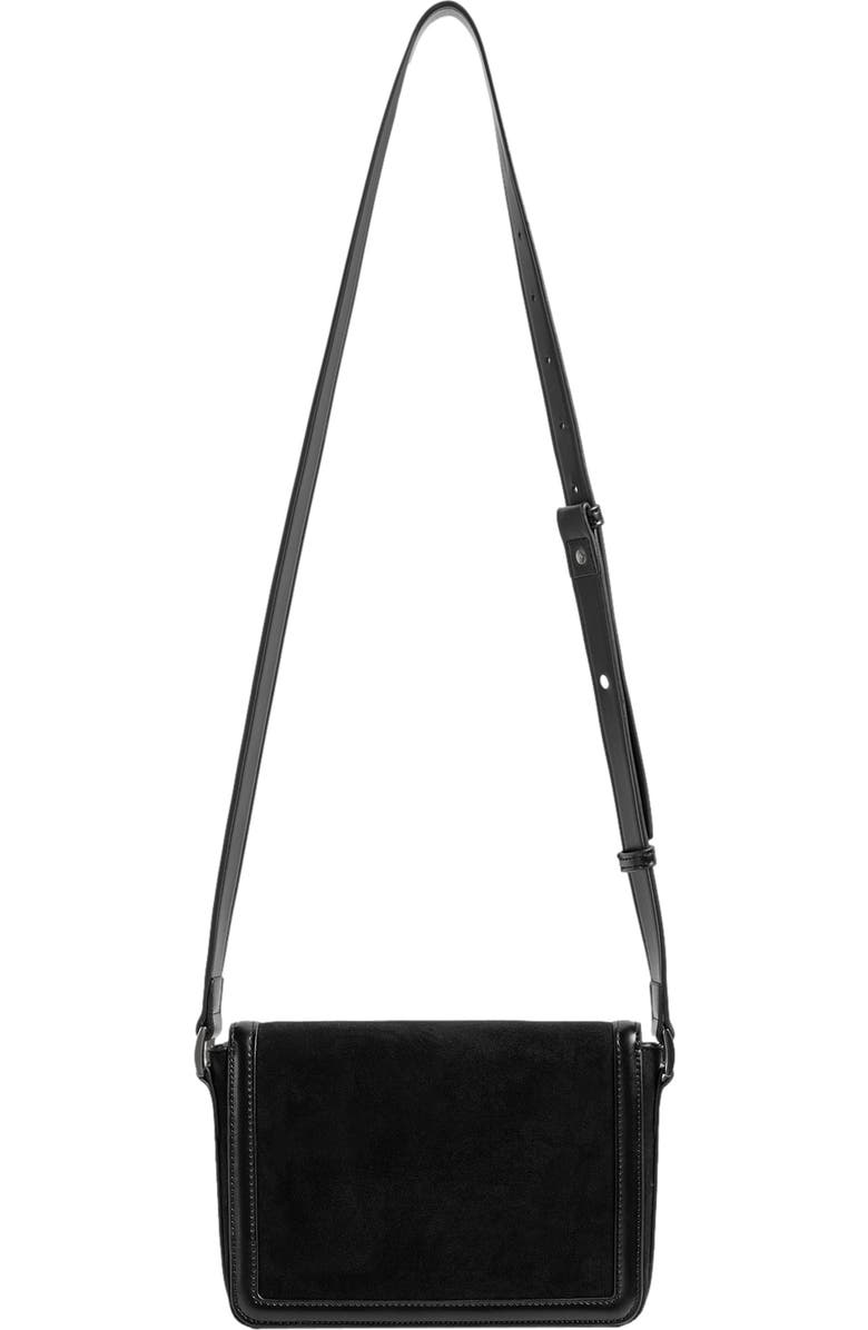 Manière De Voir Suede & Leather Crossbody Bag, Alternate, color, Black
