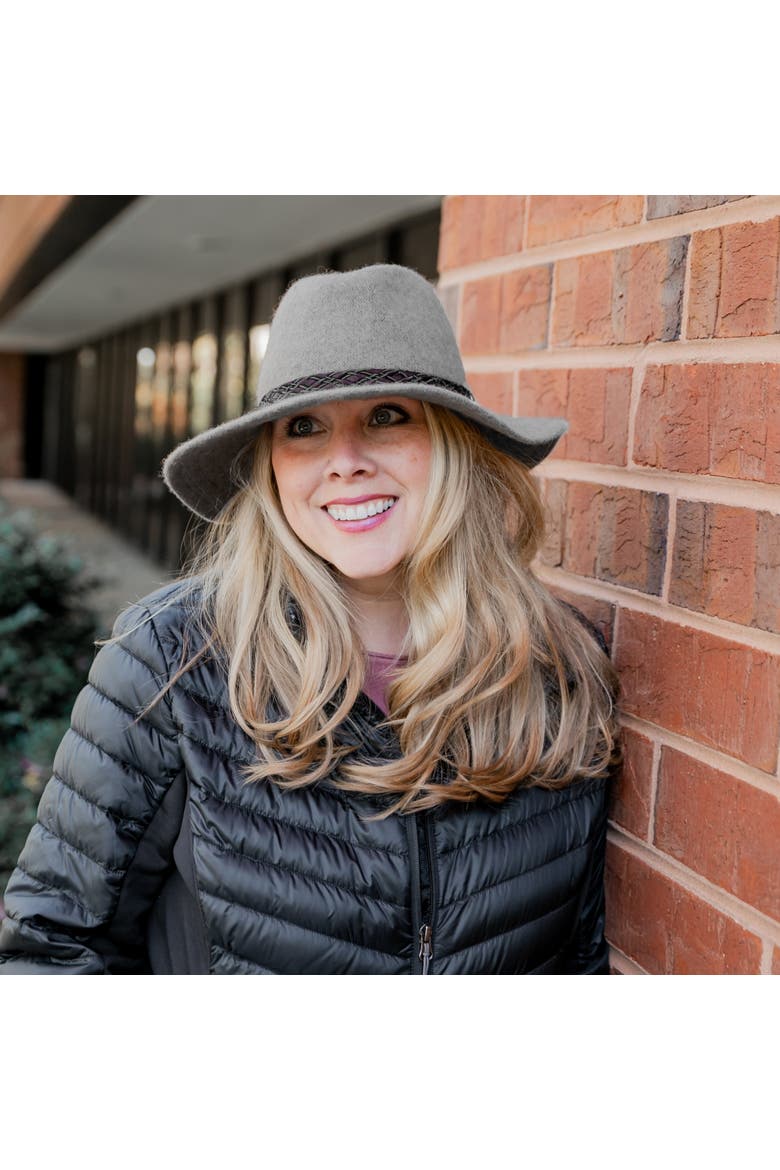 Holly Fleece lined Women's Wool Brim Hat, Alternate, color, Heathered Grey