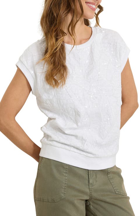 Garden Estate Embellished Organic Cotton T-Shirt
