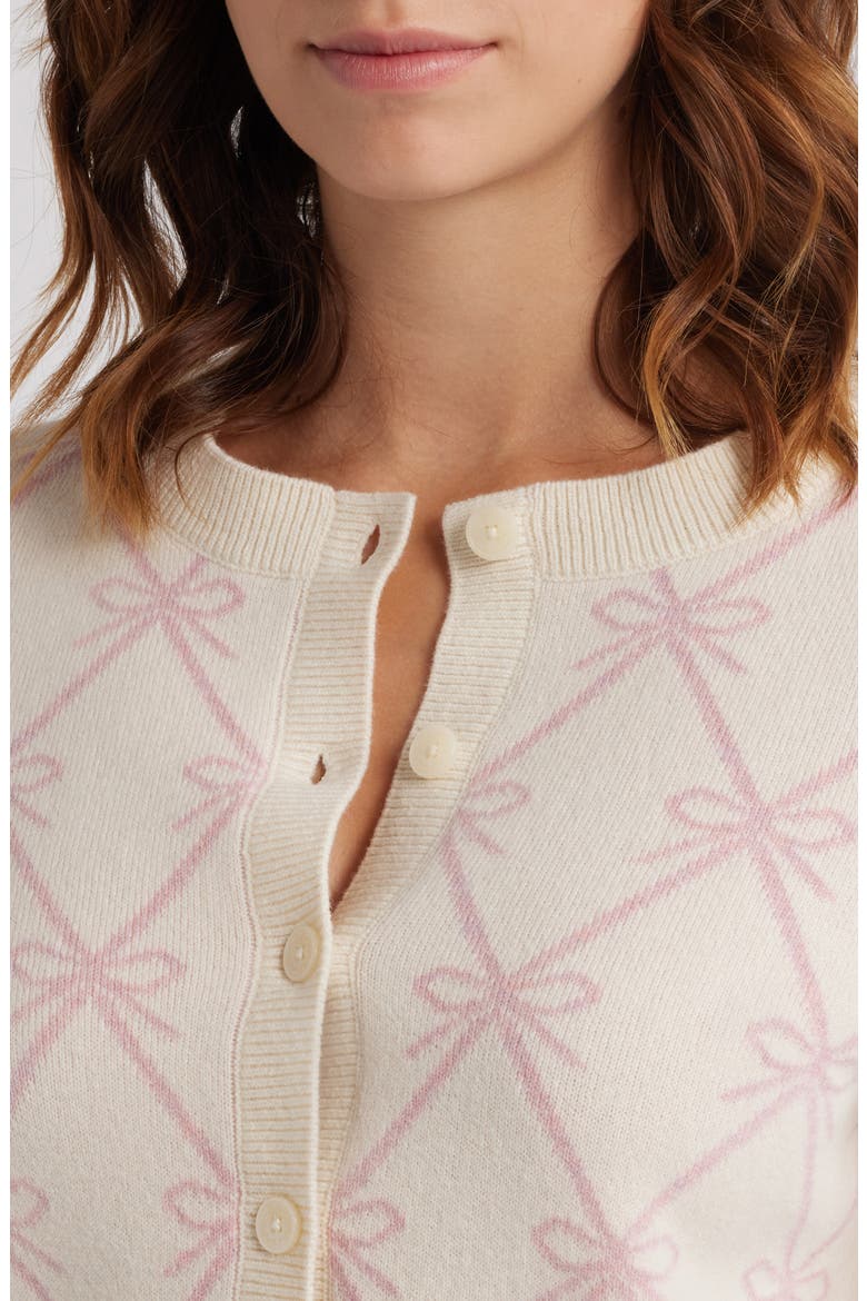 Veronika Crop Cardigan, Alternate, color, MILK ROSE