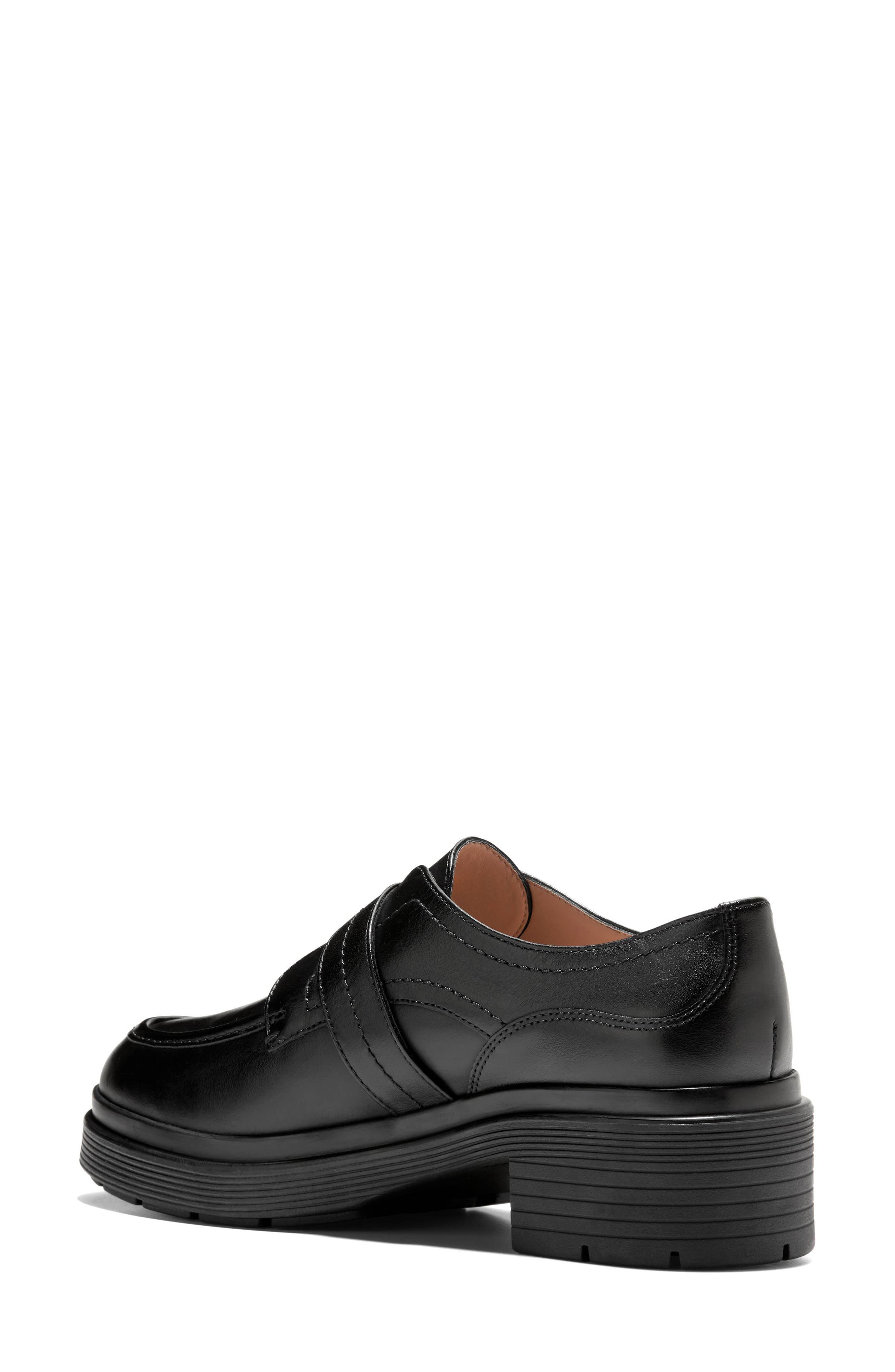 Cole Haan Carlitta Monk Strap Loafer, Alternate, color, Black Leather