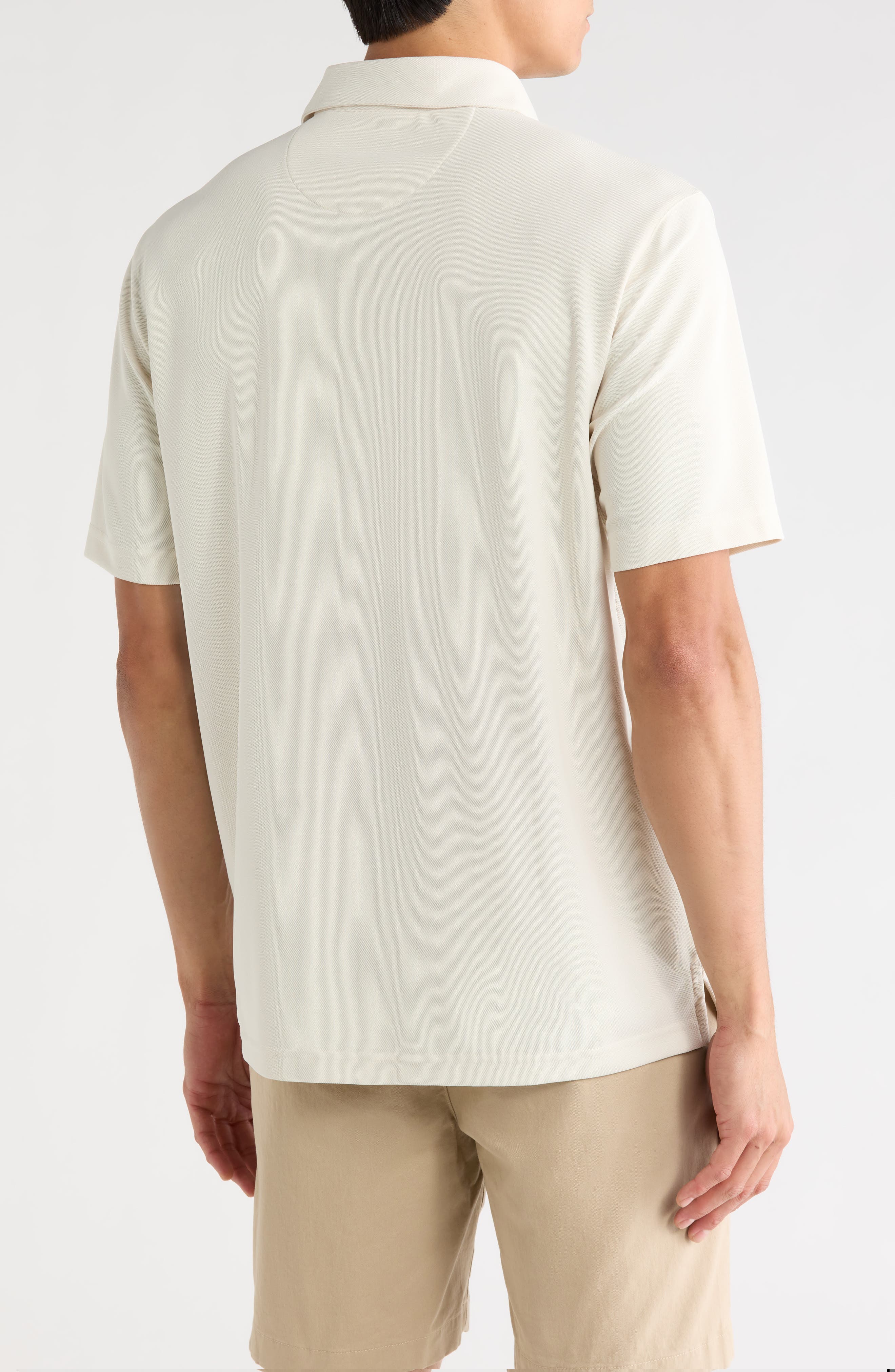 Greg Norman Stretch Piqué Button Front Shirt (Men) | Nordstrom