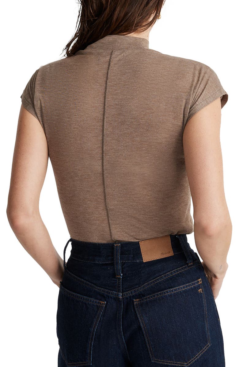Madewell Sheer Ribbed Mock Neck T-Shirt, Alternate, color, 