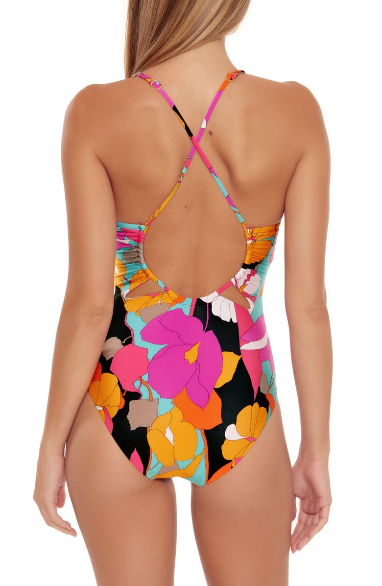 Trina Turk Gemini Plunge Maillot One-Piece Swimsuit, Alternate, color, 