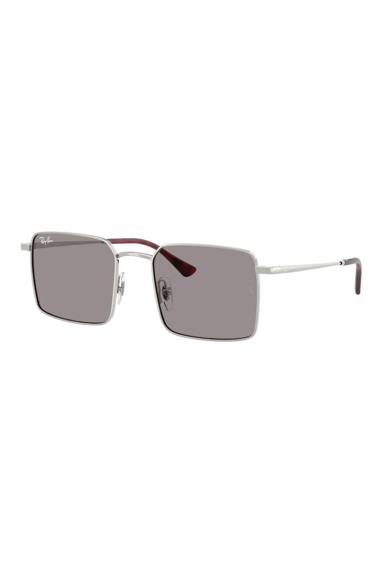 Idan Bio-Based 50mm Square Sunglasses, Alternate, color, SILVER / GREY