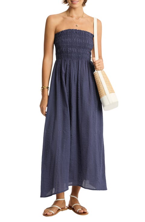 Heatwave Strapless Cotton Cover-Up Dress
