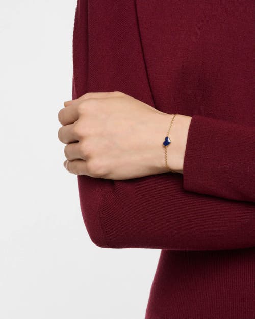 Jan Leslie Heart Bracelet Set In Sterling Silver With 18k Gold Overlay In Blue