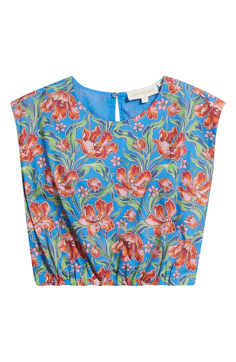 LOVE THE LABEL Cambrie Floral Print Sleeveless Shirt, Alternate, color, Archive Tulip Liberty Print