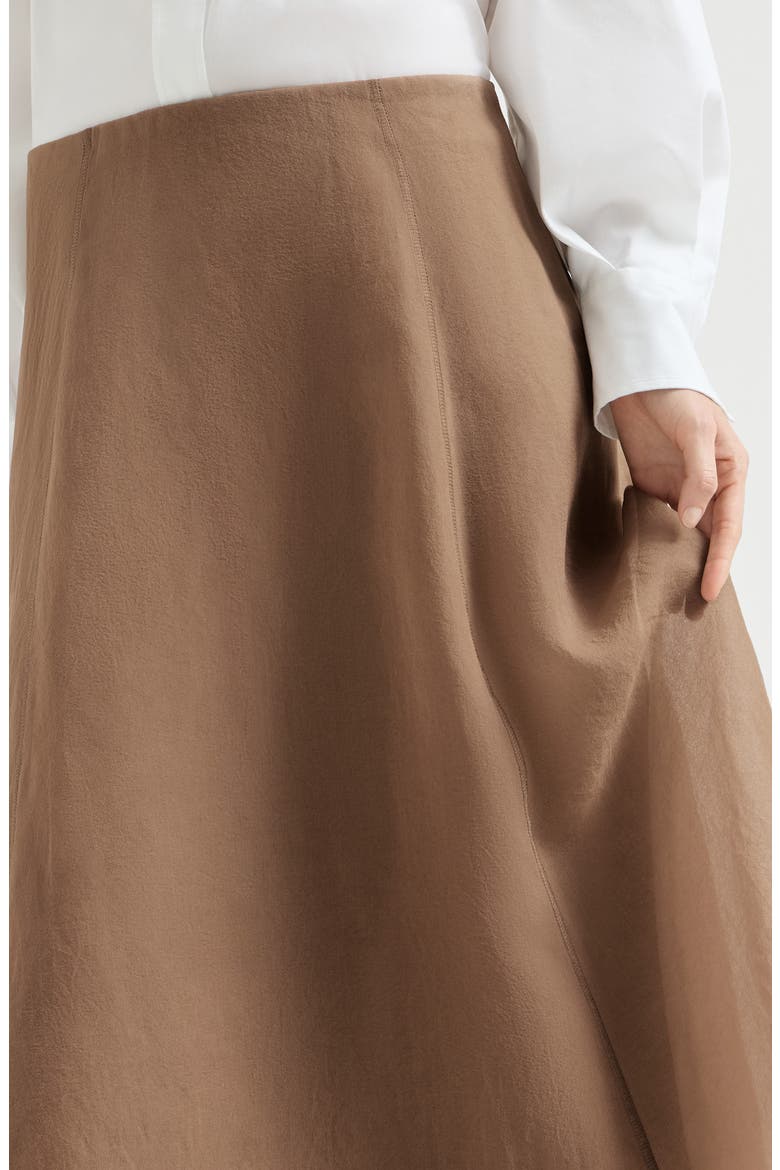 Crispy silk circle skirt, Alternate, color, Brown