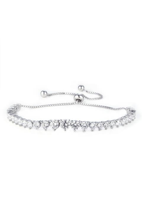 Cubic Zirconia Tennis Slider Bracelet