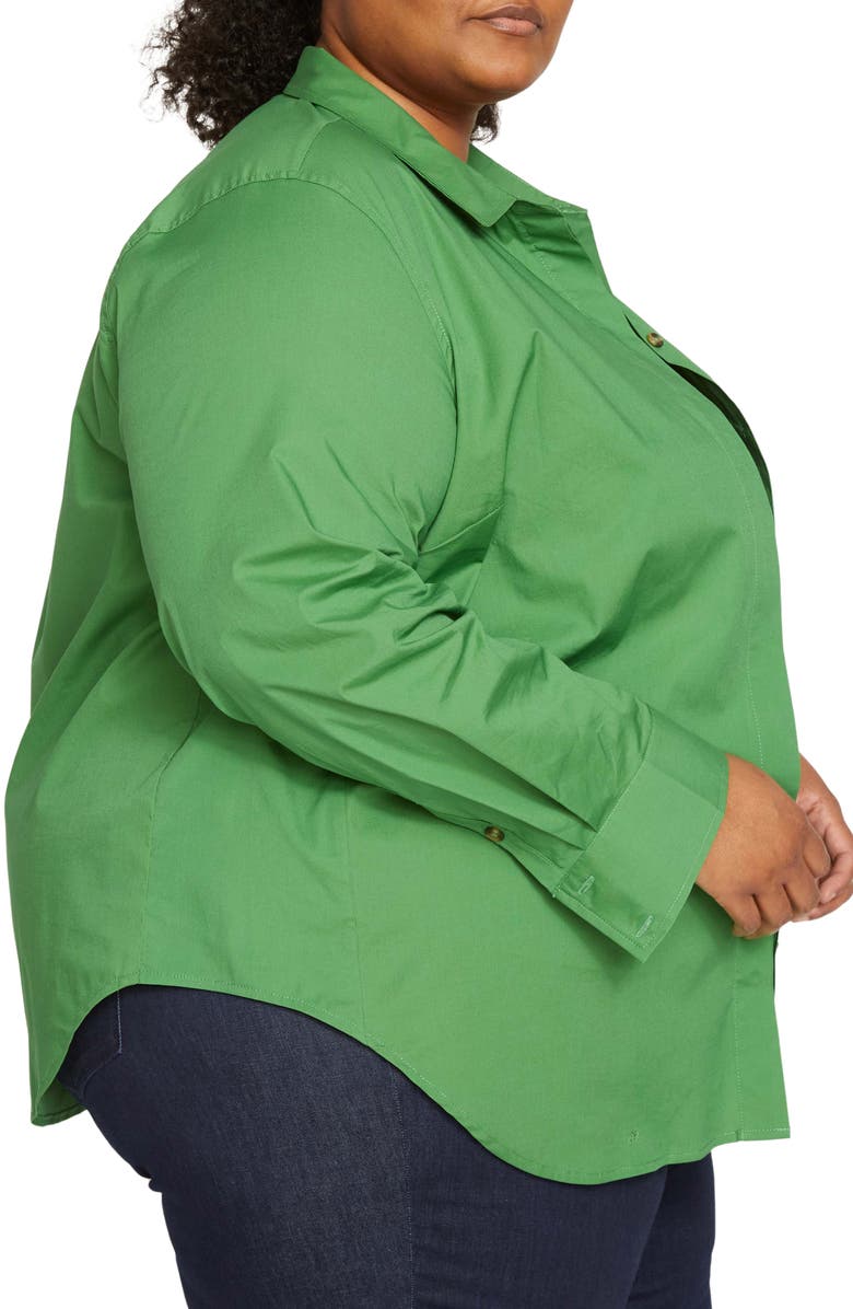 Universal Standard Elbe Classic Fit Button-Up Shirt, Alternate, color, Kelly Green