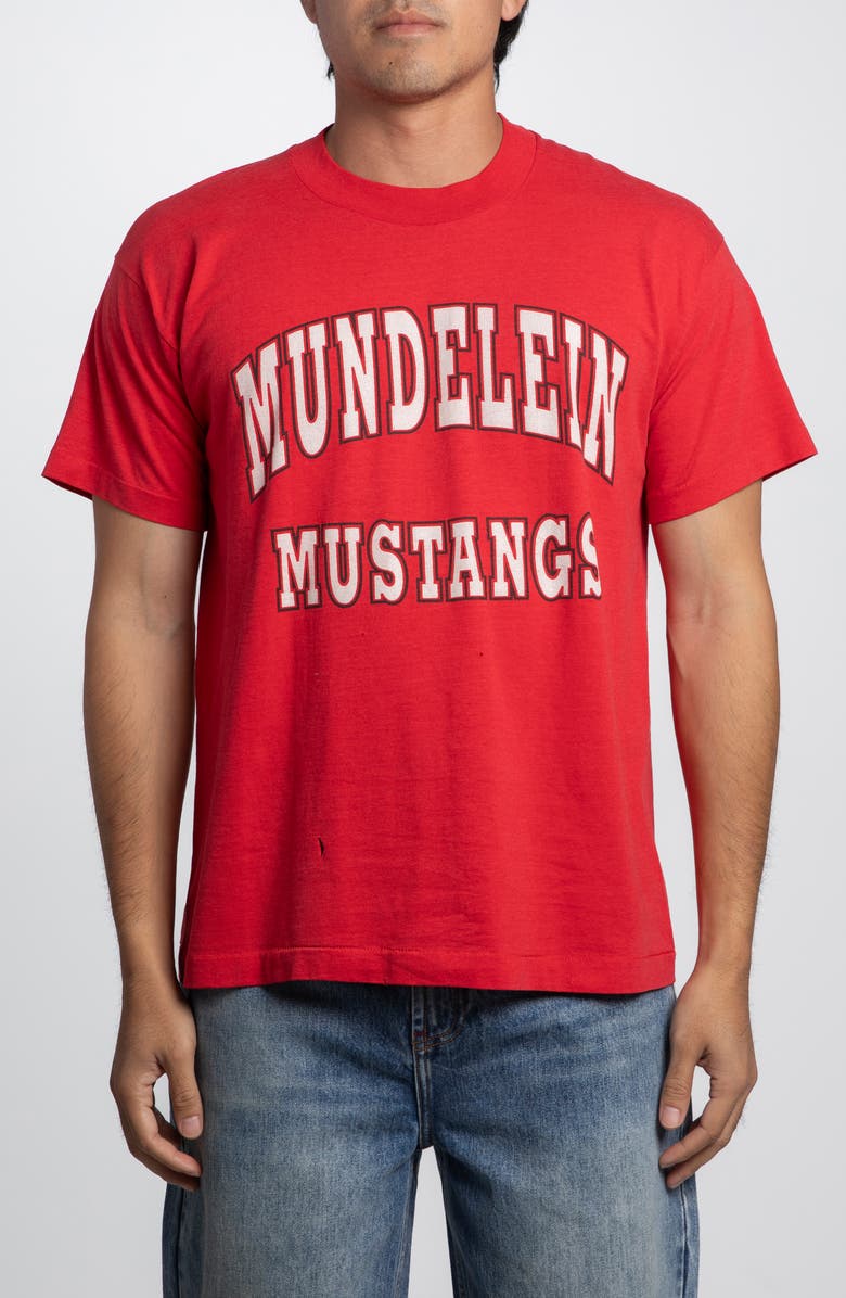 Elwood Vintage Mundelein Mustangs Tee, Main, color, Red