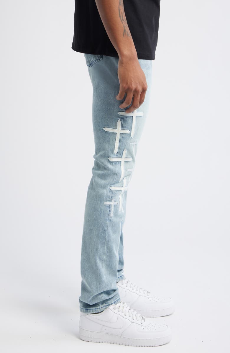 RtA Bryant Stretch Denim Skinny Jeans, Alternate, color, Coastal Drift Cross Patch