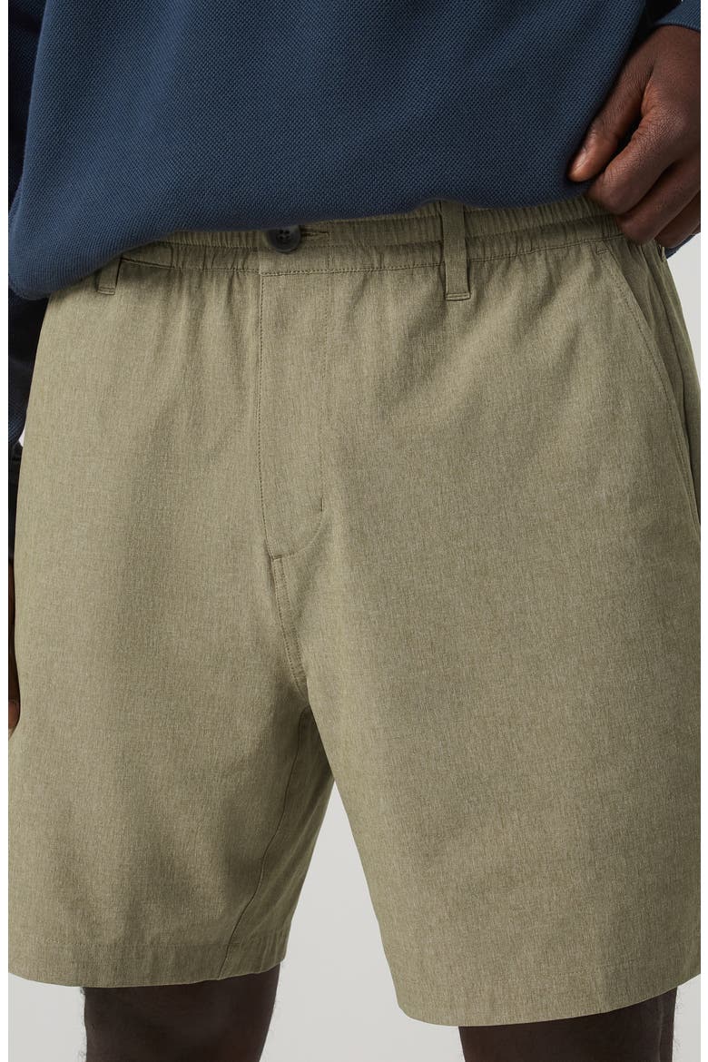 Aim Elastic Waist Woven Shorts, Alternate, color, ARTICHOKE LINEN TEXTURE