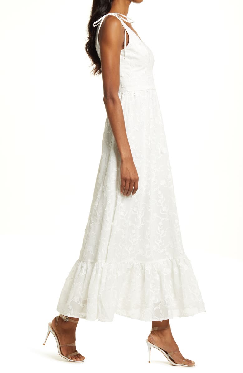 Dress the Population Sunny Floral Appliqué Fit & Flare Midi Dress, Alternate, color, 