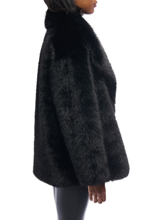 Azalea Wang Old Hollywood Faux Fur Jacket In Black