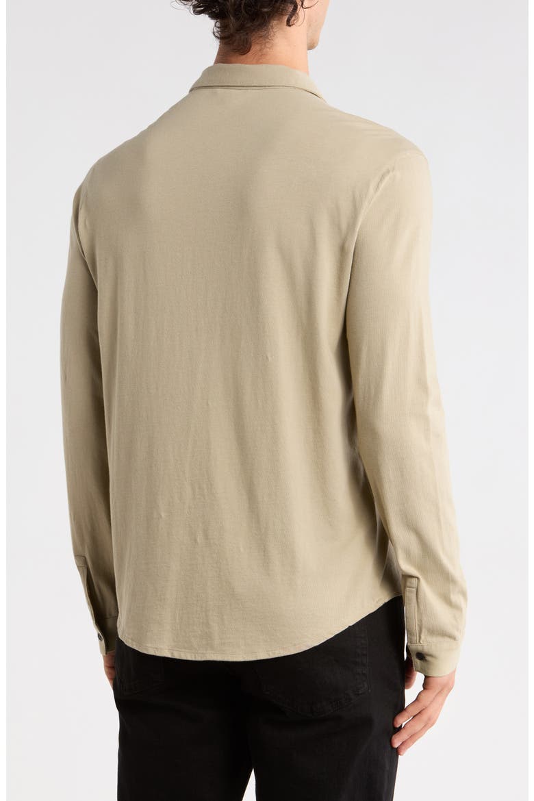 Clark Cotton Jersey Button-Up Shirt, Alternate, color, SPRUCE
