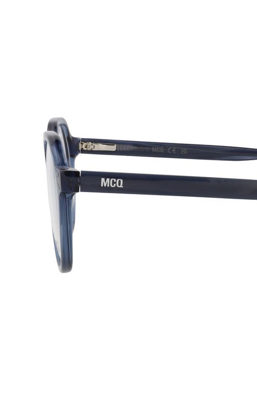 Alexander Mcqueen Mcqueen 51mm Round Optical Glasses In Blue Blue Transparent