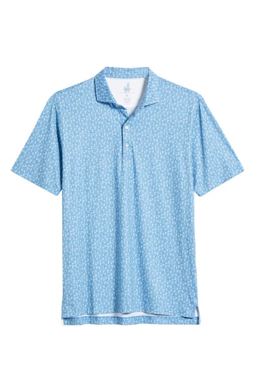 Johnnie-o Mojave Cactus Print Prep-formance Golf Polo In Barrels Blue