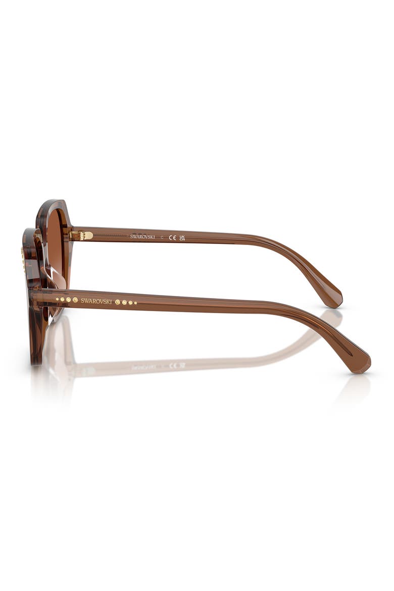 56mm Gradient Square Sunglasses, Alternate, color, TRANSPARENT BROWN