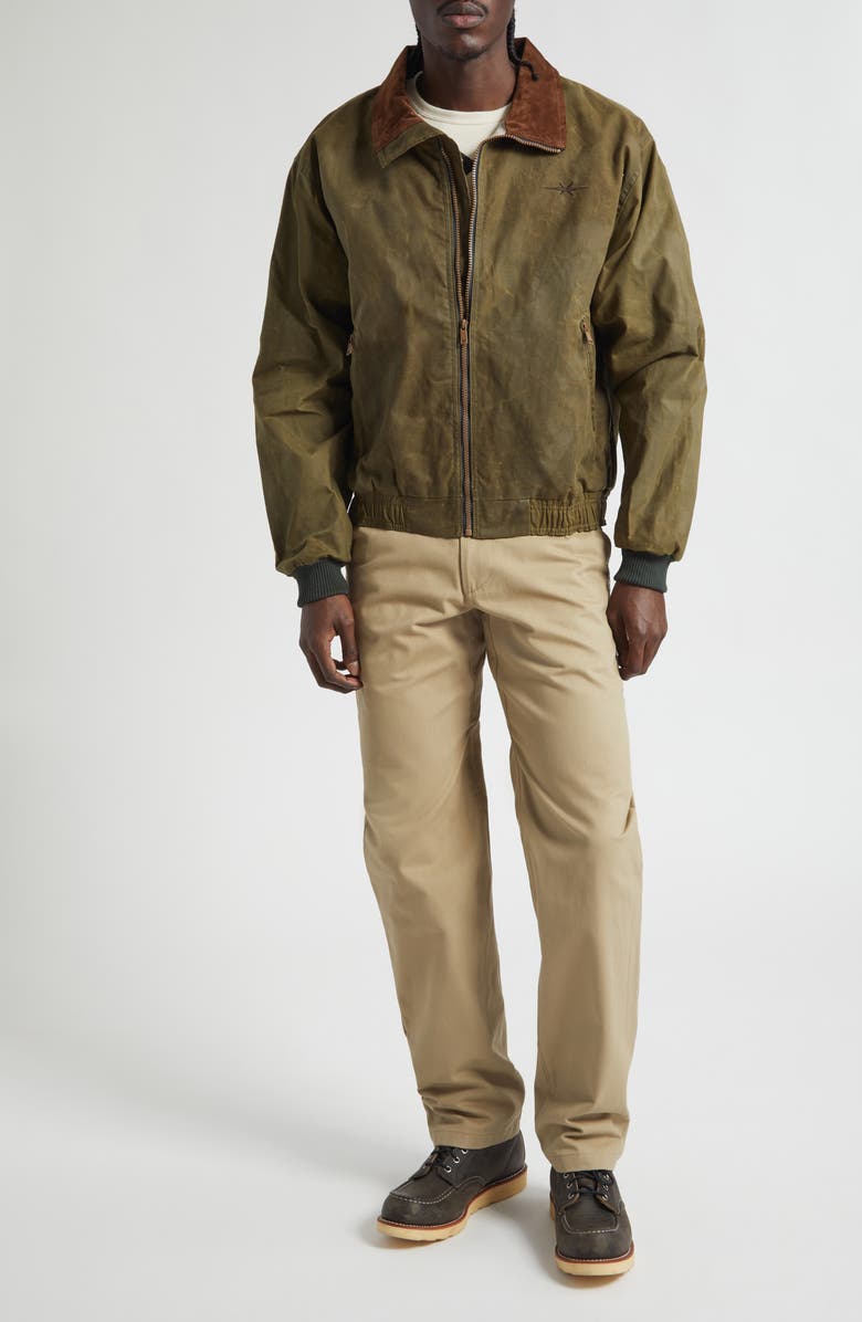 PHIPPS Backwoods Waxed Cotton Bomber Jacket, Alternate, color, Loden Green