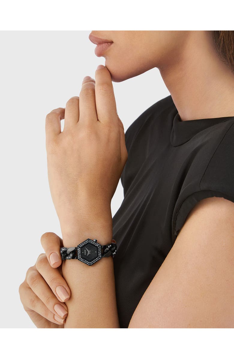 PHILIPP PLEIN The Hexagon Bracelet Watch, 28mm, Alternate, color, Ip Black