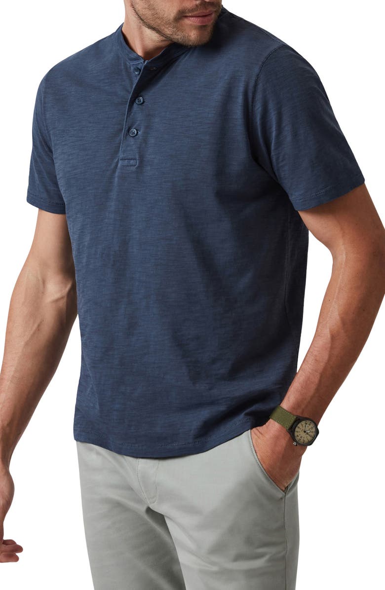 34 Heritage Slub Cotton Henley, Alternate, color, Blue Night
