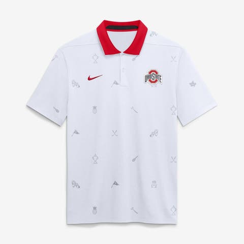 Men's Nike White Ohio State Buckeyes Vapor Pattern Dri-FIT Polo