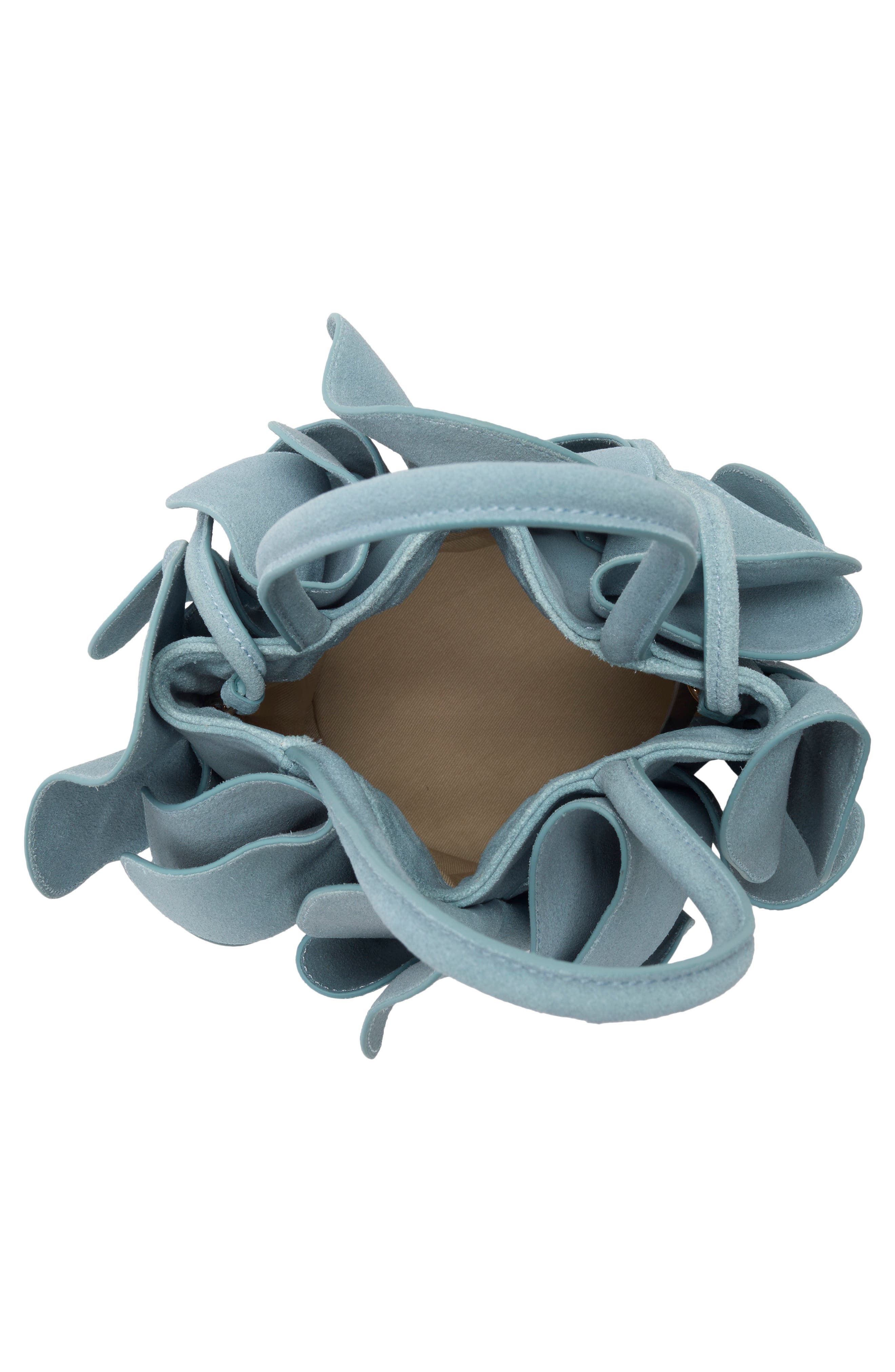 Suede Flower Handbag, Alternate, color, ICE BLUE