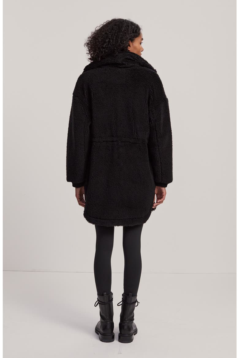 Jamie Faux Shearling Coat, Alternate, color, BLACK