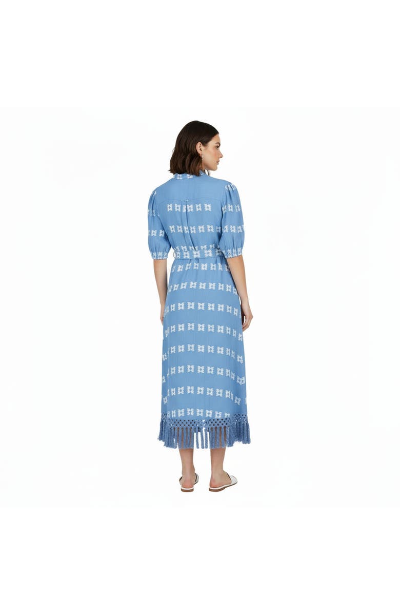 Mer St. Barth Estelle Womens Fringed Shirtdress, Alternate, color, Sky Blue