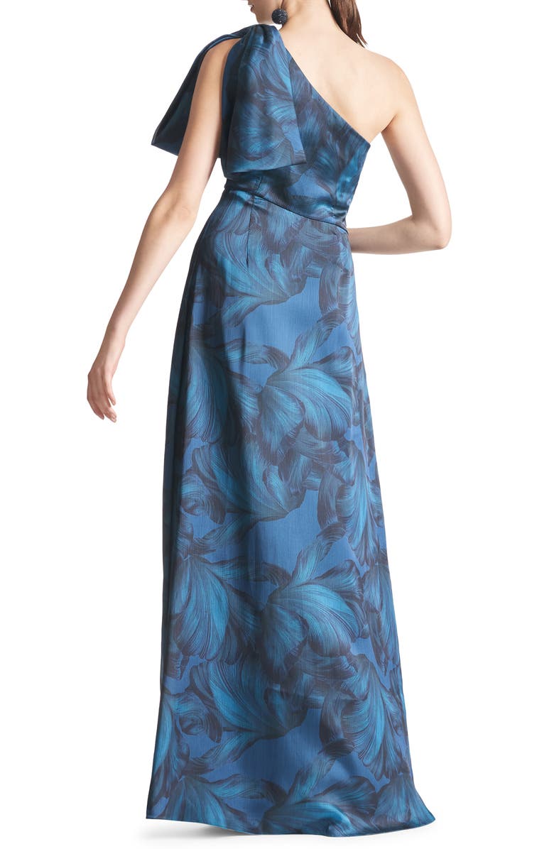 Sachin & Babi Chelsea Floral Print One-Shoulder Georgette Gown, Alternate, color, 