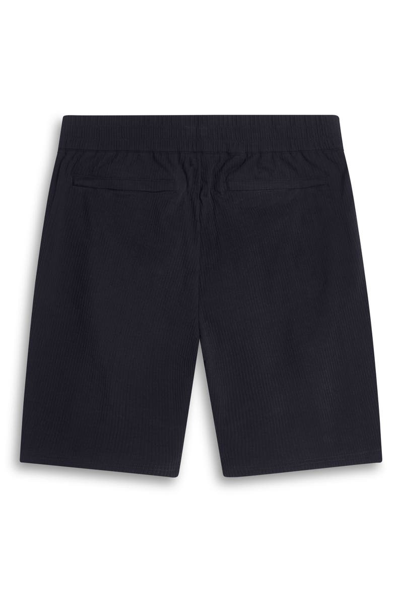 Bugatchi Seersucker Elastic Waist Shorts, Alternate, color, Black